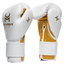Gants de boxe HitnMove Agility Blanc/Or 16oz, Couleur: Blanc, oz: 16oz