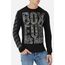 L/S T-Shirt With Prints, Size: M, Colour: Schwarz