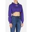 Cropped Hoodie Sweatshirt, Taglia: XL, Colore: Viola